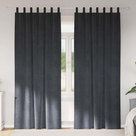Cortinas con cortinas 2 pcs Gris claro 140 x 260 cm Terciopelo