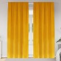 Cortinas 2 pcs Amarillo mostaza 140 x 245 cm Terciopelo
