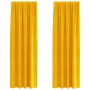 Cortinas 2 pcs Amarillo mostaza 140 x 245 cm Terciopelo