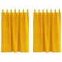 Cortinas 2 pcs Amarillo mostaza 140 x 140 cm Terciopelo en Cortinas y visillos | Comprar online en Foro24