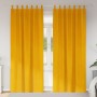 Cortinas 2 pcs Amarillo mostaza 140 x 225 cm Terciopelo