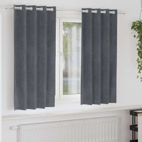 Cortinas con cortinas 2 pcs Gris claro 140 x 175 cm Terciopelo