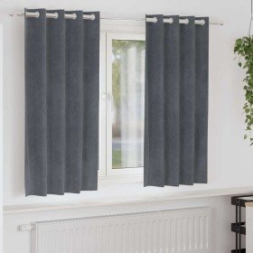 Cortinas con cortinas 2 pcs Gris claro 140 x 175 cm Terciopelo Cortinas con cortinas 2 pcs Gris claro 140 x 175 cm Terciopelo