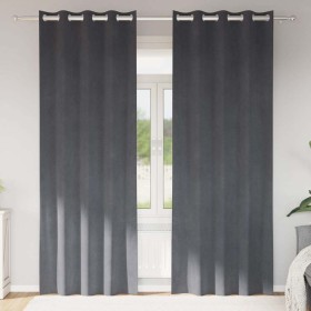 Cortinas con cortinas 2 pcs Gris claro 140 x 225 cm Terciopelo