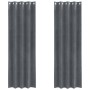 Cortinas con cortinas 2 pcs Gris claro 140 x 245 cm Terciopelo