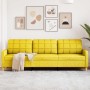 Sofá de 3 plazas de tela amarillo claro 210 cm
