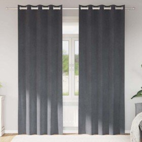 Cortinas con cortinas 2 pcs Gris claro 140 x 260 cm Terciopelo Cortinas con cortinas 2 pcs Gris claro 140 x 260 cm Terciopelo