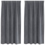 Cortinas con cortinas 2 pcs Gris claro 140 x 175 cm Terciopelo