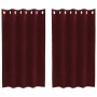 Cortinas 2 pcs Rojo vino tinto 140 x 140 cm Terciopelo