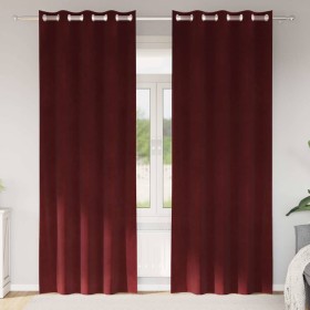 Cortinas 2 pcs Rojo vino tinto 140 x 260 cm Terciopelo Cortinas 2 pcs Rojo vino tinto 140 x 260 cm Terciopelo