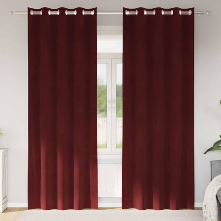 Cortinas 2 pcs Rojo vino tinto 140 x 260 cm Terciopelo