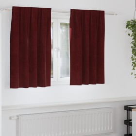 Cortinas 2 pcs Rojo vino tinto 140 x 140 cm Terciopelo