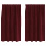 Cortinas 2 pcs Rojo vino tinto 140 x 140 cm Terciopelo