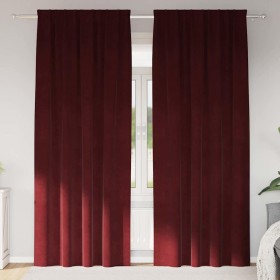 Cortinas 2 pcs Rojo vino tinto 140 x 225 cm Terciopelo