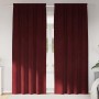 Cortinas 2 pcs Rojo vino tinto 140 x 225 cm Terciopelo