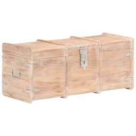 Baúl de almacenamiento de madera maciza de acacia 90x40x40 cm