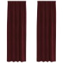 Cortinas 2 pcs Rojo vino tinto 140 x 245 cm Terciopelo