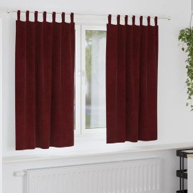 Cortinas 2 pcs Rojo vino tinto 140 x 175 cm Terciopelo Cortinas 2 pcs Rojo vino tinto 140 x 175 cm Terciopelo