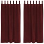 Cortinas 2 pcs Rojo vino tinto 140 x 175 cm Terciopelo