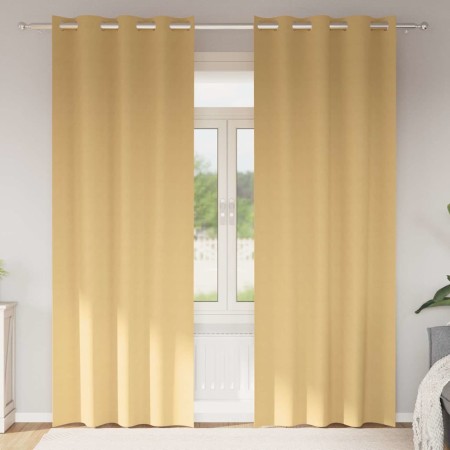 Cortinas con cortinas 2 pcs Beige Poliéster