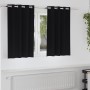 Cortinas con cortinas 2 pcs Negro 140x140cm Poliéster