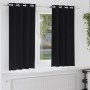 Cortinas con cortinas 2 pcs Negro Poliéster