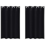 Cortinas con cortinas 2 pcs Negro Poliéster