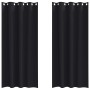 Cortinas con cortinas 2 pcs Negro Poliéster