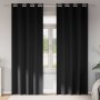 Cortinas con cortinas 2 pcs Negro Poliéster
