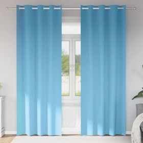 Cortinas con cortinas 2 pcs Azul claro Poliéster