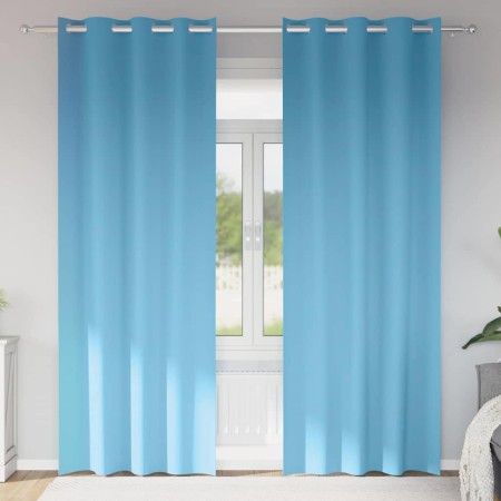 Cortinas con cortinas 2 pcs Azul claro 260x140cm Poliéster