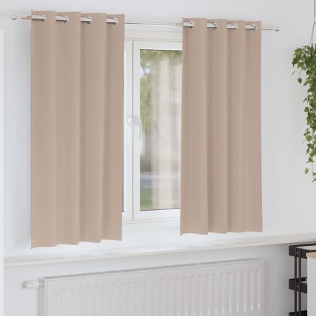 Cortinas con cortinas 2 pcs Taupé Poliéster