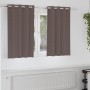 Cortinas con cortinas 2 pcs Marrón oscuro Poliéster