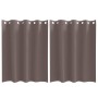 Cortinas con cortinas 2 pcs Marrón oscuro Poliéster