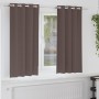 Cortinas con cortinas 2 pcs Marrón oscuro Poliéster
