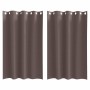 Cortinas con cortinas 2 pcs Marrón oscuro Poliéster