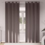 Cortinas con cortinas 2 pcs Marrón oscuro Poliéster
