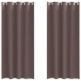 Cortinas con cortinas 2 pcs Marrón oscuro Poliéster