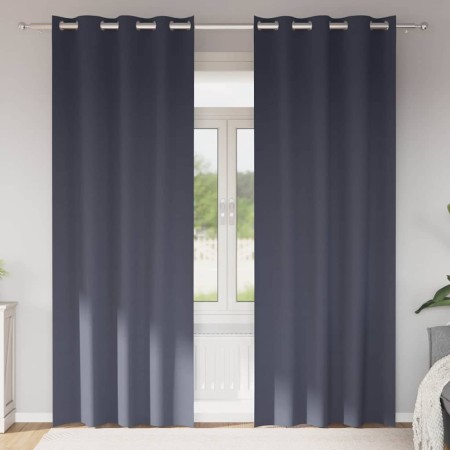 Cortinas con cortinas 2 pcs Antracita 225x140cm Poliéster