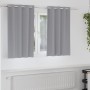 Cortinas con cortinas 2 pcs Gris claro Poliéster