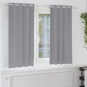 Cortinas con cortinas 2 pcs Gris claro Poliéster Cortinas con cortinas 2 pcs Gris claro Poliéster