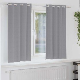 Cortinas con cortinas 2 pcs Gris claro Poliéster Cortinas con cortinas 2 pcs Gris claro Poliéster