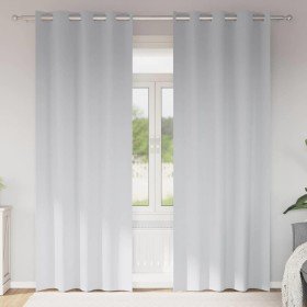 Cortinas con cortinas 2 pcs Gris pálido Poliéster Cortinas con cortinas 2 pcs Gris pálido Poliéster