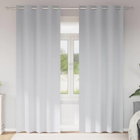 Cortinas con cortinas 2 pcs Gris pálido Poliéster Cortinas con cortinas 2 pcs Gris pálido Poliéster