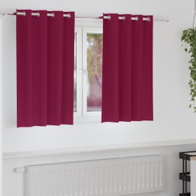 Cortinas con cortinas 2 pcs Rojo vino Poliéster Cortinas con cortinas 2 pcs Rojo vino Poliéster
