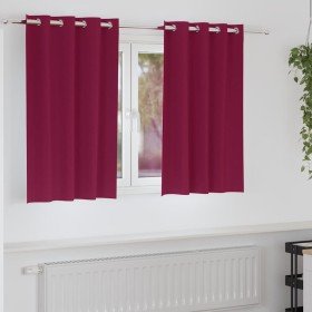 Cortinas con cortinas 2 pcs Rojo vino Poliéster Cortinas con cortinas 2 pcs Rojo vino Poliéster