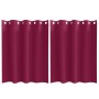 Cortinas con cortinas 2 pcs Rojo vino Poliéster
