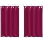 Cortinas con cortinas 2 pcs Rojo vino 175x140cm Poliéster