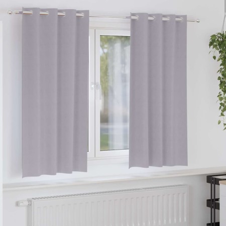 Cortinas con cortinas 2 pcs Gris metálico Poliéster