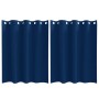 Cortinas con cortinas 2 pcs Azul oscuro 140x140cm Poliéster